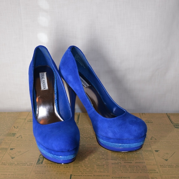 Steve Madden Adell Blue Suede Heels 8.5 M - Picture 8 of 8